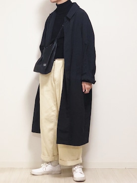 「Steven Alan（スティーブンアラン）のアイテム（ステンカラーコート）」を使った、reposukeさん（メンズ・173cm）の冬コーディネート