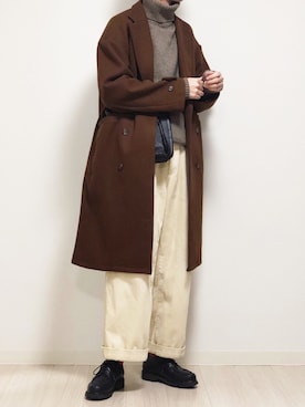 「CASPER JOHN（キャスパージョン）のアイテム（チェスターコート）」を使った、reposukeさん（メンズ・173cm）の冬コーディネート