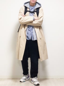 「YARD PLUS（ヤードプリュス）のアイテム（トレンチコート）」を使った、reposukeさん（メンズ・173cm）の冬コーディネート