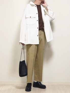 reposukeさんの「Drape Chief Petty Officer Shirts/ドレープCPOシャツ」を使ったコーディネート