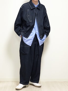 「CASPER JOHN（キャスパージョン）のアイテム（デニムジャケット）」を使った、reposukeさん（メンズ・173cm）の春コーディネート