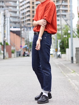 「A.P.C.（アーペーセー）のプチニュースタンダードジーンズ（デニムパンツ）」を使った、reposukeさん（メンズ・173cm）の夏コーディネート