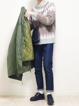 「BATONER（バトナー）のアイテム（トップス）」を使った、reposukeさん（メンズ・173cm）の秋コーディネート