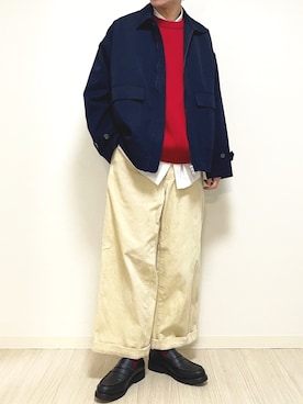「DANTON（ダントン）のアイテム（パンツ）」を使った、reposukeさん（メンズ・173cm）の冬コーディネート