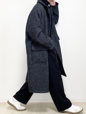 「CASPER JOHN（キャスパージョン）のアイテム（ステンカラーコート）」を使った、reposukeさん（メンズ・173cm）の冬コーディネート