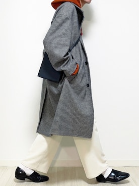 「EMMA CLOTHES（エマクローズ）のアイテム（ステンカラーコート）」を使った、reposukeさん（メンズ・173cm）の冬コーディネート