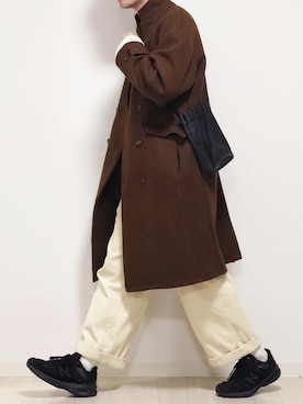「CASPER JOHN（キャスパージョン）のアイテム（チェスターコート）」を使った、reposukeさん（メンズ・173cm）の冬コーディネート