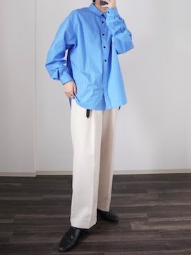 「ブルー x ホワイト」｜「アイテム（その他シューズ）」を使った、reposukeさん（メンズ・173cm）の春コーディネート