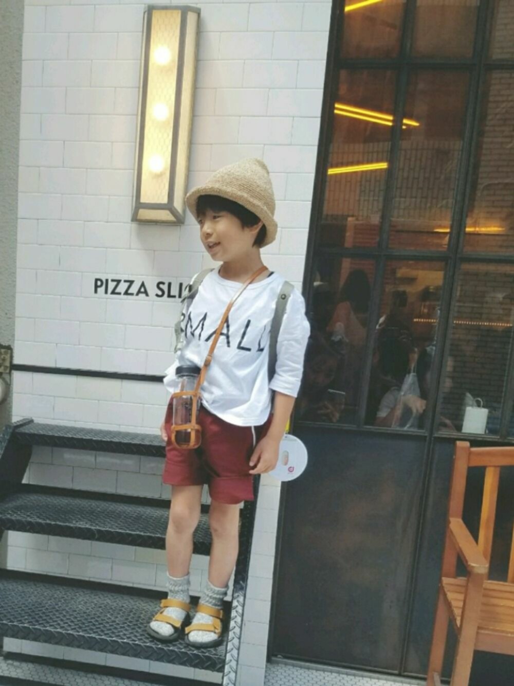「休日スタイル、夏コーデ、男の子、ショートパンツ、ARCH&LINE、nunuforme、kids、キッズコーデ」｜「nunuformeのアイテム（Tシャツ/カットソー、ホワイト系）」を使った、xxnaoxxさん（キッズ・120cm）の夏コーディネートの1枚目の写真