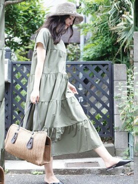 「aimoha（アイモハ）のアイテム（ワンピース/ドレス）」を使った、aimohaさん（レディース・166cm）の夏コーディネート