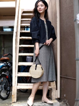 「aimoha（アイモハ）のアイテム（ノーカラージャケット）」を使った、aimohaさん（レディース・166cm）の秋コーディネート