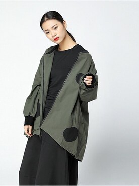 「aimoha（アイモハ）のアイテム（ノーカラージャケット）」を使った、aimohaさん（レディース・166cm）の秋コーディネート