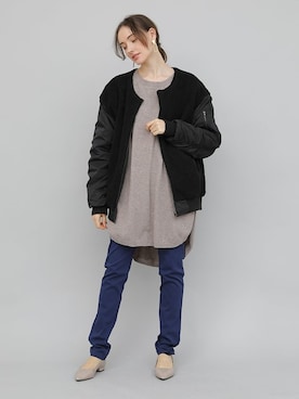 「BELL（ベル）のアイテム（ジャケット/アウター）」を使った、aimohaさん（レディース・166cm）の秋コーディネート