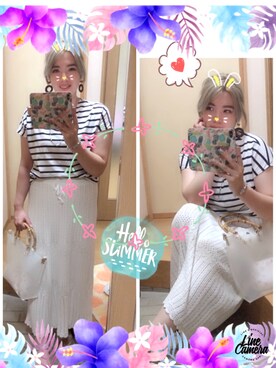 「MERCURYDUO（マーキュリーデュオ）のアイテム（アクセサリー）」を使った、YuRiさん（レディース・165cm）の夏コーディネート
