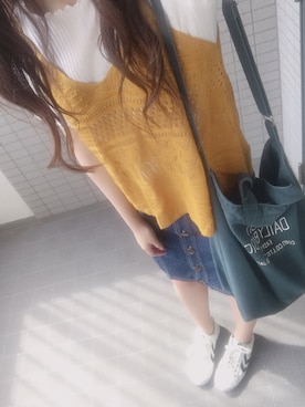 「hummel（ヒュンメル）のアイテム（スニーカー）」を使った、Yさん（レディース・168cm）の春コーディネート