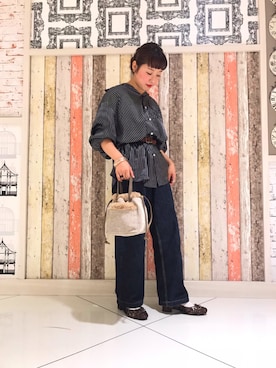 「ORiental TRaffic（オリエンタルトラフィック）のアイテム（バッグ、ベージュ系）」を使った、ORientalTRaffic ルミネエスト新宿店さん（レディース・159cm）の夏コーディネート