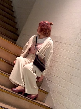 「ORiental TRaffic（オリエンタルトラフィック）の春夏新作★カットワークパンプス★1102（パンプス、ピンク系）」を使った、ORientalTRaffic ルミネエスト新宿店さん（レディース・159cm）の春コーディネート