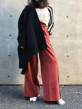 「MM6 Maison Margiela（ｴﾑｴﾑｼｯｸｽ ﾒｿﾞﾝ ﾏﾙｼﾞｪﾗ）のアイテム（その他アウター）」を使った、Miho Katsumaさん（レディース・157cm）の冬コーディネート