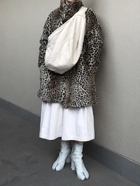 「マルジェラ」｜「アイテム（その他アウター）」を使った、Miho Katsumaさん（レディース・157cm）の冬コーディネート