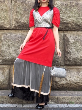 「帯」｜「アイテム（ワンピース/ドレス）」を使った、Miho Katsumaさん（レディース・157cm）の春コーディネート