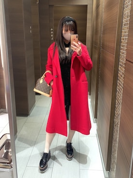 「stradivarius（ストラディバリウス）のアイテム（ローファー）」を使った、Non Miuraさん（レディース・161cm）の冬コーディネート