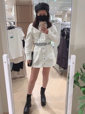 「Rodeo Crowns（ロデオクラウンズ）のアイテム（ハンチング/ベレー帽）」を使った、Non Miuraさん（レディース・161cm）の春コーディネート