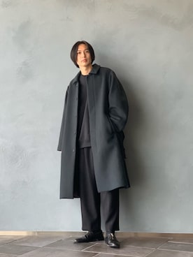 「アイテム（ステンカラーコート）」を使った、みやざきさん（メンズ・180cm・20代）の秋コーディネート