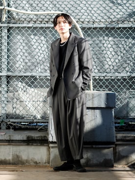 「アパレルスタッフ」｜「アイテム（スラックス）」を使った、みやざきさん（メンズ・180cm）の冬コーディネート