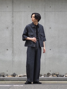「Lui's（ルイス）のアイテム（デニムジャケット）」を使った、みやざきさん（メンズ・180cm）の春コーディネート