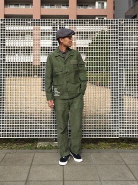「schott（ショット）のSchott/ショット/ARMY FATIGUE PANTS/アーミー ファティーグ パンツ（その他パンツ）」を使った、Yuta Suzukiさん（メンズ・174cm）の冬コーディネート