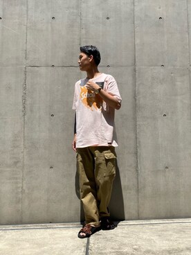 「schott（ショット）のSchott/ショット/SCRIBBLE T-SHIRT（Tシャツ/カットソー）」を使った、Yuta Suzukiさん（メンズ・174cm）の夏コーディネート