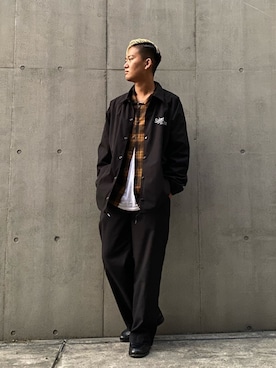「schott（ショット）のアイテム（ナイロンジャケット）」を使った、Yuta Suzukiさん（メンズ・174cm）の冬コーディネート