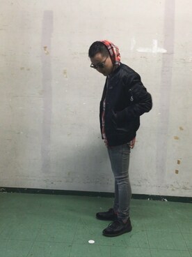 「DIESEL（ディーゼル）のアイテム（MA-1）」を使った、MJ-MICHIさん（メンズ・165cm）の秋コーディネート