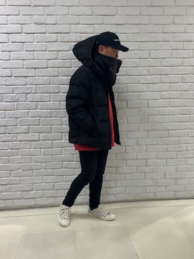「DIESEL（ディーゼル）のアイテム（ダウンジャケット/コート）」を使った、MJ-MICHIさん（メンズ・165cm）の秋コーディネート