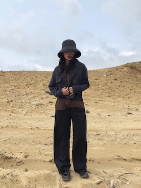 「plain-me（プレインミー）のアイテム（ブルゾン）」を使った、Rice さん（レディース・157cm）の春コーディネート
