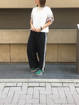 「メチャカリ」｜「アイテム（パンツ）」を使った、にはち まあり ☻さん（レディース・159cm）の夏コーディネート