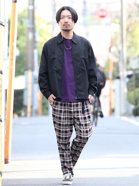 「coenスタッフスタイリング」｜「アイテム（ブルゾン）」を使った、coenえいちゃんさん（メンズ・175cm）の春コーディネート