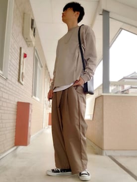 「RAGEBLUE（レイジブルー）のシリコンテンジクロングタンク/873711（タンクトップ）」を使った、しゃーむさん（メンズ・178cm）の春コーディネート