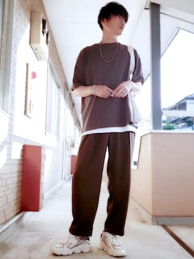 「RAGEBLUE（レイジブルー）のシリコンテンジクロングタンク/873711（タンクトップ）」を使った、しゃーむさん（メンズ・178cm）の春コーディネート