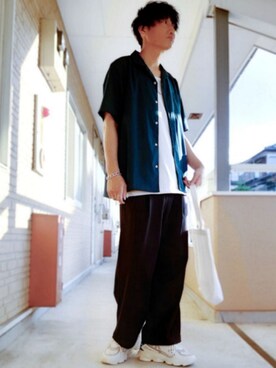 「RAGEBLUE（レイジブルー）のシリコンテンジクロングタンク/873711（タンクトップ）」を使った、しゃーむさん（メンズ・178cm）の春コーディネート