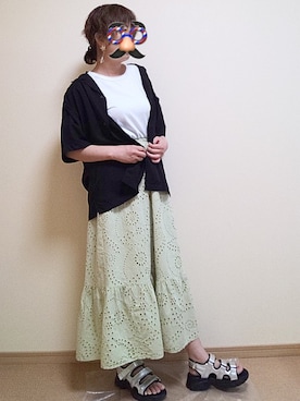 「コットンレース」｜KU☆ミさん（レディース・158cm）の夏コーディネート