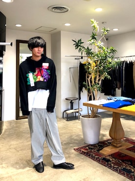 「アイテム（スリッポン）」を使った、kaneta®さん（メンズ・175cm・20代）の春コーディネート