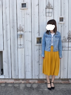 「abcd（ナシ）のアイテム（帽子）」を使った、さこたんさん（レディース・160cm）の春コーディネート