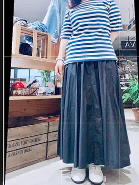 「Libra Cue（リブラ キュー）のアイテム（Tシャツ/カットソー）」を使った、enenkaさん（レディース・156cm）の春コーディネート