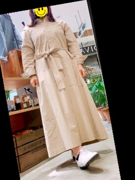 「Libra Cue（リブラ キュー）のアイテム（ワンピース）」を使った、enenkaさん（レディース・156cm）の春コーディネート