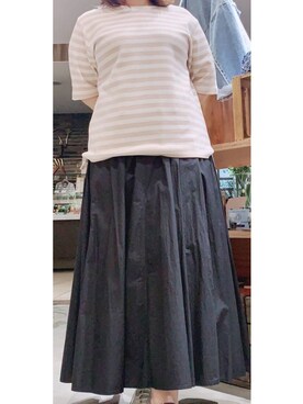「Libra Cue（リブラ キュー）のアイテム（Tシャツ/カットソー）」を使った、enenkaさん（レディース・156cm）の春コーディネート
