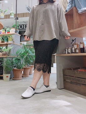 「Libra Cue（リブラ キュー）のアイテム（トップス）」を使った、enenkaさん（レディース・156cm）の春コーディネート