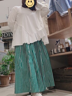 「Libra Cue（リブラ キュー）のアイテム（Tシャツ/カットソー）」を使った、enenkaさん（レディース・156cm）の春コーディネート