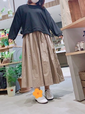 「Libra Cue（リブラ キュー）のアイテム（ワンピース）」を使った、enenkaさん（レディース・156cm）の春コーディネート