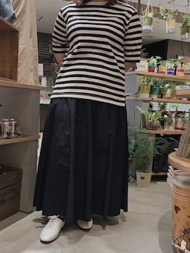 「Libra Cue（リブラ キュー）のアイテム（Tシャツ/カットソー）」を使った、enenkaさん（レディース・156cm）の春コーディネート